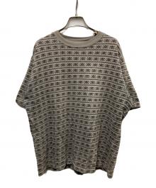 stussy（ステューシー）の古着「90-00s スカル ジャガードボーダーTシャツ」｜ベージュ