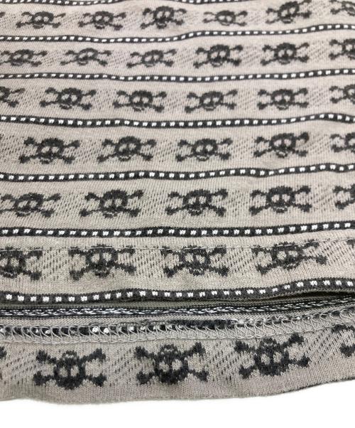 stussy（ステューシー）stussy (ステューシー) 90-00s スカル ジャガードボーダーTシャツ ベージュ サイズ:Lの古着・服飾アイテム