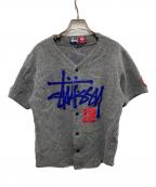 stussyステューシー）の古着「90s 18周年ウール ベースボールシャツ」｜グレー