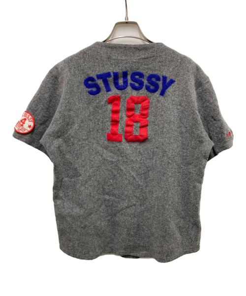 stussy（ステューシー）stussy (ステューシー) 90s 18周年ウール ベースボールシャツ グレー サイズ:Lの古着・服飾アイテム