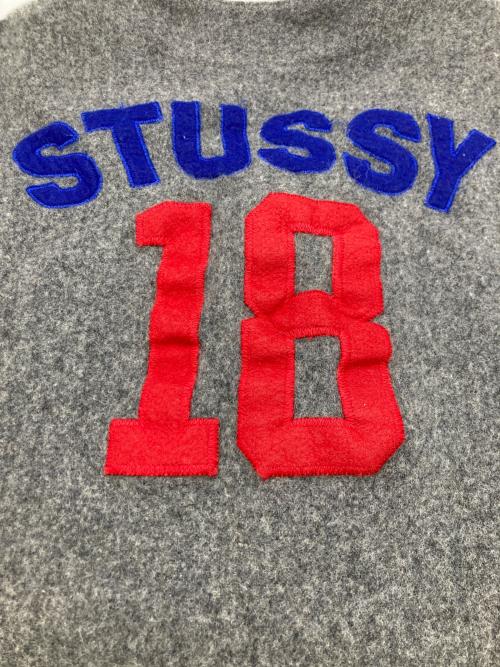 stussy（ステューシー）stussy (ステューシー) 90s 18周年ウール ベースボールシャツ グレー サイズ:Lの古着・服飾アイテム