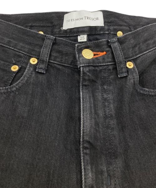 Tu es mon TRESOR（トゥ エ モン トレゾア）Tu es mon TRESOR (トゥ エ モン トレゾア) the amber jean デニムパンツ ブラック サイズ:25の古着・服飾アイテム