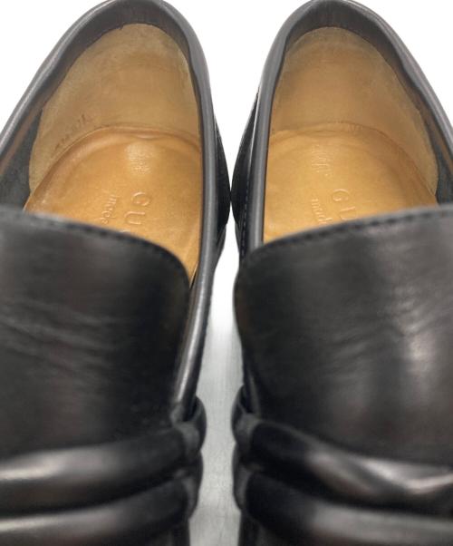 GUCCI（グッチ）GUCCI (グッチ) フラットソールローファー/Flat-soled loafers ブラック サイズ:40　1/2の古着・服飾アイテム