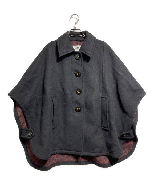 COACH（コーチ）COACH (コーチ) ケープポンチョコート/ Cape Poncho Coat ブラック サイズ:M/Lの古着・服飾アイテム