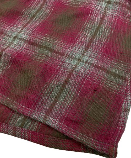 VAN HEUSEN（ヴァンヒューセン/バンヒューゼン）VAN HEUSEN (ヴァンヒューセン/バンヒューゼン) 60s ウールアクリルオープンカラーシャツ レッド×グレー サイズ:SIZE 15-15 1/2の古着・服飾アイテム