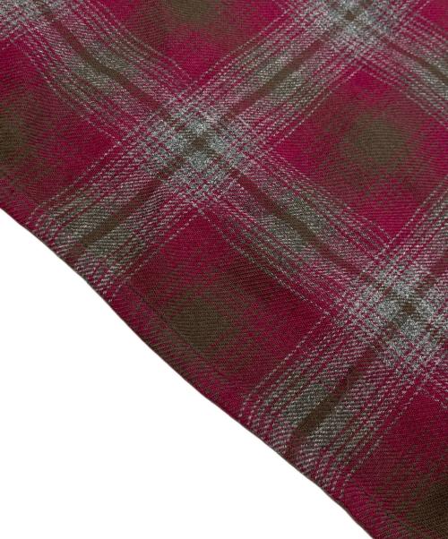 VAN HEUSEN（ヴァンヒューセン/バンヒューゼン）VAN HEUSEN (ヴァンヒューセン/バンヒューゼン) 60s ウールアクリルオープンカラーシャツ レッド×グレー サイズ:SIZE 15-15 1/2の古着・服飾アイテム