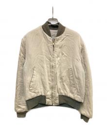 USED（USED）の古着「ギャバジンボンバージャケット」｜カーキ×ベージュ