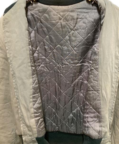 USED（USED）USED (USED) ギャバジンボンバージャケット カーキ×ベージュ サイズ:不明の古着・服飾アイテム