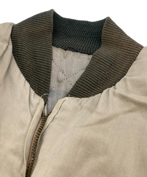 USED（USED）USED (USED) ギャバジンボンバージャケット カーキ×ベージュ サイズ:不明の古着・服飾アイテム