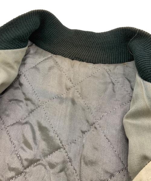 USED（USED）USED (USED) ギャバジンボンバージャケット カーキ×ベージュ サイズ:不明の古着・服飾アイテム