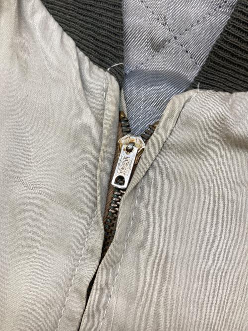 USED（USED）USED (USED) ギャバジンボンバージャケット カーキ×ベージュ サイズ:不明の古着・服飾アイテム