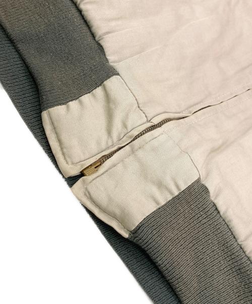 USED（USED）USED (USED) ギャバジンボンバージャケット カーキ×ベージュ サイズ:不明の古着・服飾アイテム