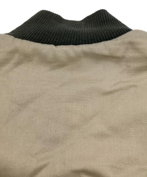 USED（USED）USED (USED) ギャバジンボンバージャケット カーキ×ベージュ サイズ:不明の古着・服飾アイテム