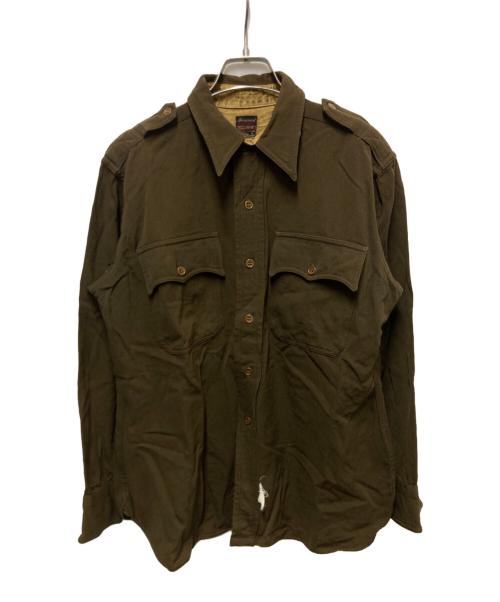 FORWARD（フォワード）FORWARD (フォワード) 40s  オフィサーシャツ ブラウン サイズ:不明(実寸参照）の古着・服飾アイテム