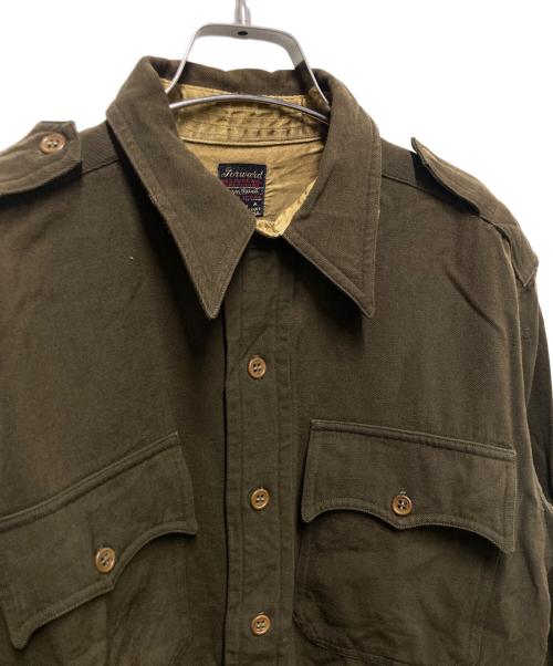 FORWARD（フォワード）FORWARD (フォワード) 40s  オフィサーシャツ ブラウン サイズ:不明(実寸参照）の古着・服飾アイテム