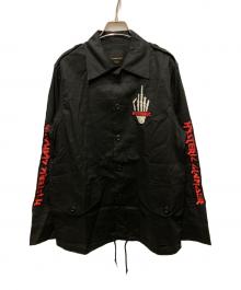 Hysteric Glamour（ヒステリックグラマー）の古着「刺繍ミリタリーシャツ」｜ブラック