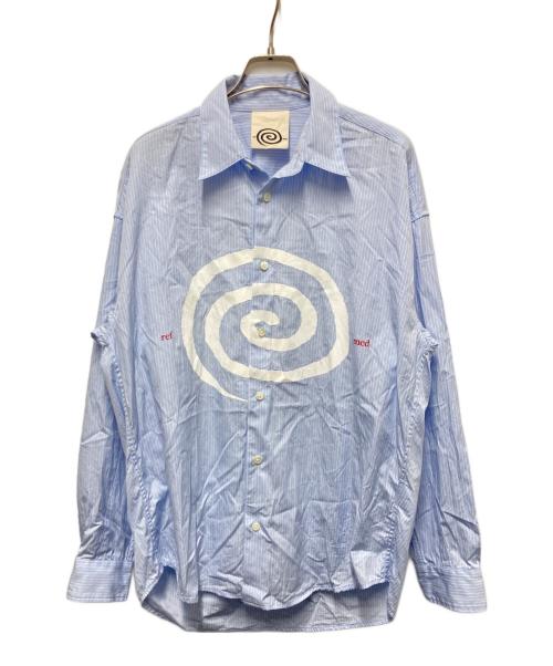 SOL soonerorlater（ソル スーナーオアレイター）SOL soonerorlater (ソル スーナーオアレイター) refomed (リフォメッド) GuruGuru SLOUCH SHIRT ブルー サイズ:2の古着・服飾アイテム