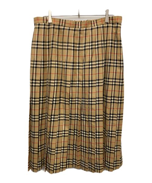 Burberry's（バーバリーズ）Burberry's (バーバリーズ) ノバチェックラップスカート ブラウン サイズ:19の古着・服飾アイテム