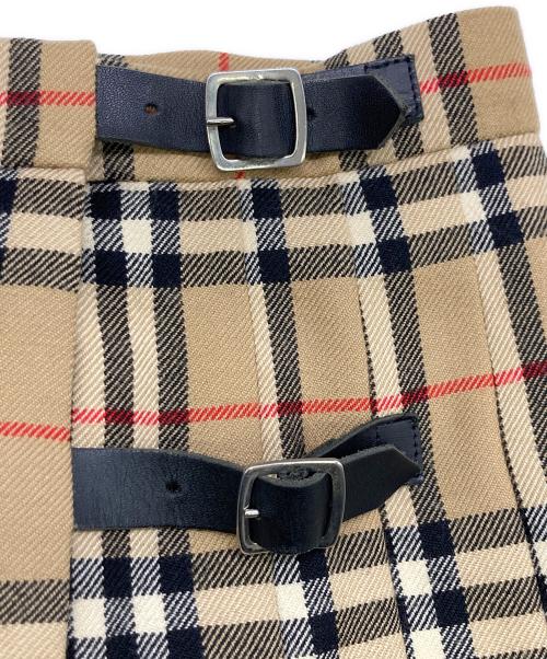Burberry's（バーバリーズ）Burberry's (バーバリーズ) ノバチェックラップスカート ブラウン サイズ:19の古着・服飾アイテム