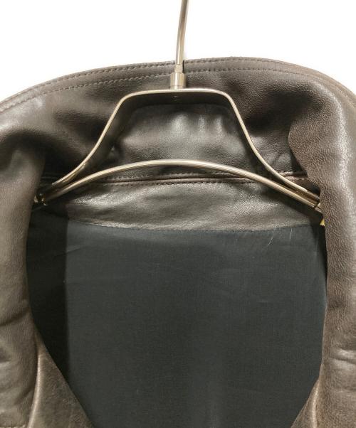 coor（クアー）coor (クアー) LAMBSKIN POCKET TRUCKET JACKET ブラウン サイズ:Lの古着・服飾アイテム