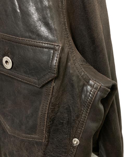 coor（クアー）coor (クアー) LAMBSKIN POCKET TRUCKET JACKET ブラウン サイズ:Lの古着・服飾アイテム