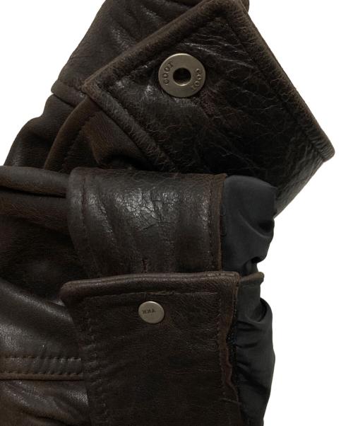 coor（クアー）coor (クアー) LAMBSKIN POCKET TRUCKET JACKET ブラウン サイズ:Lの古着・服飾アイテム