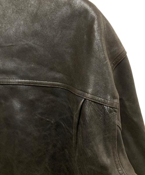 coor（クアー）coor (クアー) LAMBSKIN POCKET TRUCKET JACKET ブラウン サイズ:Lの古着・服飾アイテム