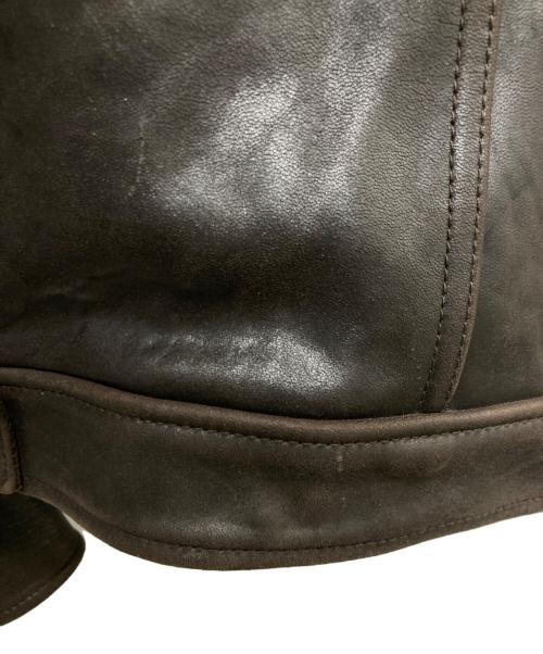 coor（クアー）coor (クアー) LAMBSKIN POCKET TRUCKET JACKET ブラウン サイズ:Lの古着・服飾アイテム