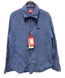 DIESEL（ディーゼル）の古着「チェックシャツ」｜ブルー