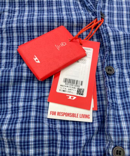 DIESEL（ディーゼル）DIESEL (ディーゼル) チェックシャツ ブルー サイズ:44の古着・服飾アイテム