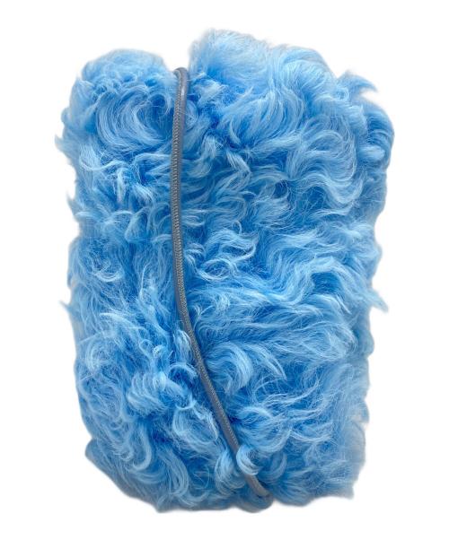 DRIES VAN NOTEN（ドリスヴァンノッテン）DRIES VAN NOTEN (ドリスヴァンノッテン) M.L.POUCH SKY リアルファーショルダーポーチ/ M.L.POUCH SKY Real Fur Shoulder Pouch ブルー サイズ:不明の古着・服飾アイテム
