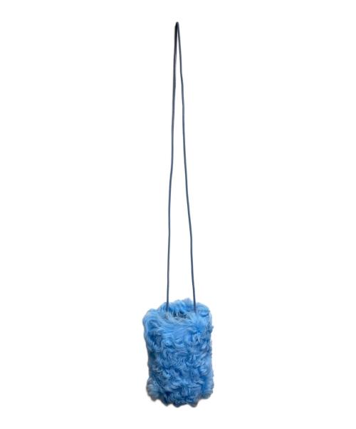 DRIES VAN NOTEN（ドリスヴァンノッテン）DRIES VAN NOTEN (ドリスヴァンノッテン) M.L.POUCH SKY リアルファーショルダーポーチ/ M.L.POUCH SKY Real Fur Shoulder Pouch ブルー サイズ:不明の古着・服飾アイテム