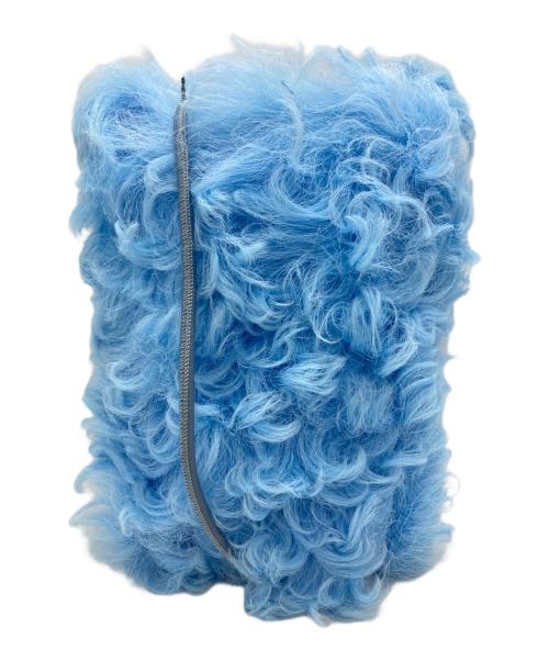 DRIES VAN NOTEN（ドリスヴァンノッテン）DRIES VAN NOTEN (ドリスヴァンノッテン) M.L.POUCH SKY リアルファーショルダーポーチ/ M.L.POUCH SKY Real Fur Shoulder Pouch ブルー サイズ:不明の古着・服飾アイテム