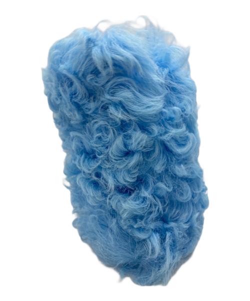 DRIES VAN NOTEN（ドリスヴァンノッテン）DRIES VAN NOTEN (ドリスヴァンノッテン) M.L.POUCH SKY リアルファーショルダーポーチ/ M.L.POUCH SKY Real Fur Shoulder Pouch ブルー サイズ:不明の古着・服飾アイテム
