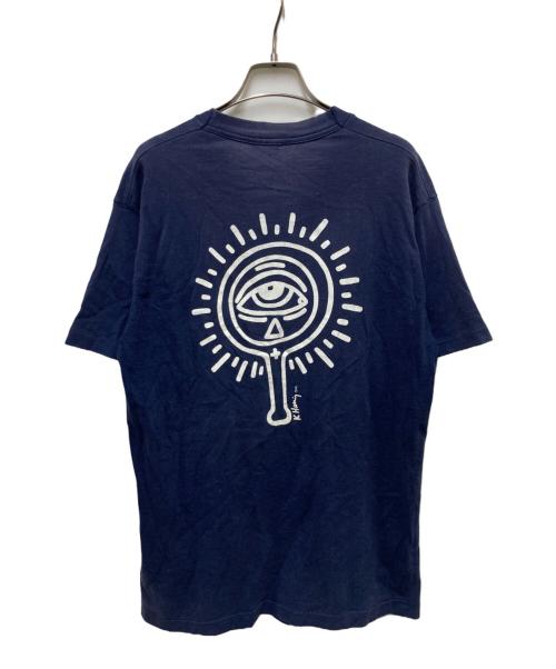 POP SHOP（ポップショップ）POP SHOP (ポップショップ) プリントTシャツ ネイビー サイズ:Mの古着・服飾アイテム