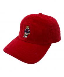 POLO RALPH LAUREN（ポロ・ラルフローレン）の古着「ポロベアーコーディロイキャップ」｜レッド