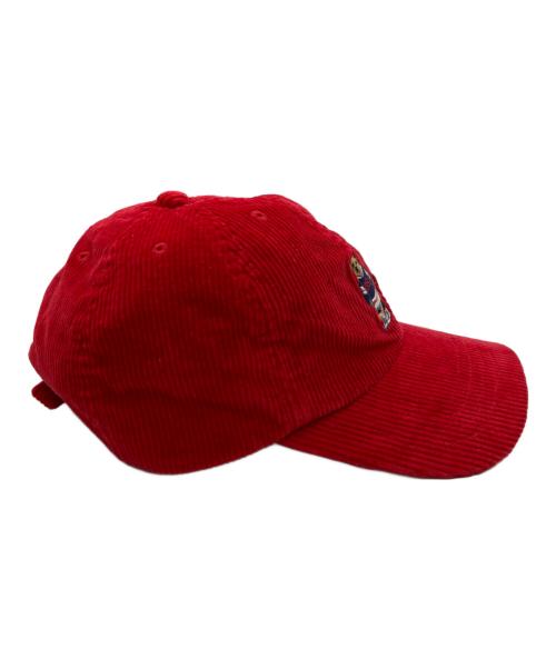 POLO RALPH LAUREN（ポロ・ラルフローレン）POLO RALPH LAUREN (ポロ・ラルフローレン) ポロベアーコーディロイキャップ レッド 未使用品の古着・服飾アイテム