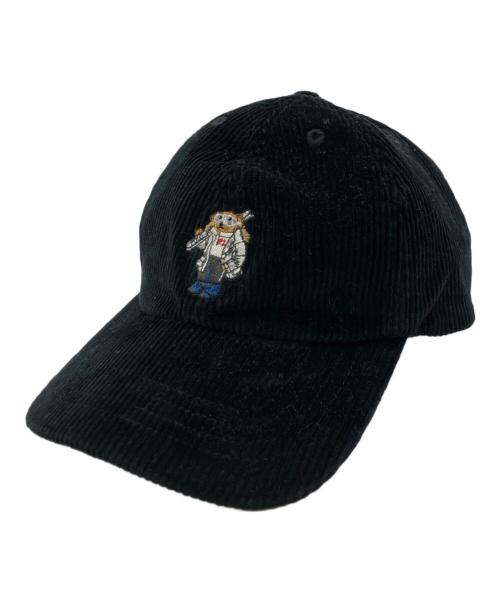 POLO RALPH LAUREN（ポロ・ラルフローレン）POLO RALPH LAUREN (ポロ・ラルフローレン) ポロベアーコーディロイキャップ ブラック サイズ:Fの古着・服飾アイテム