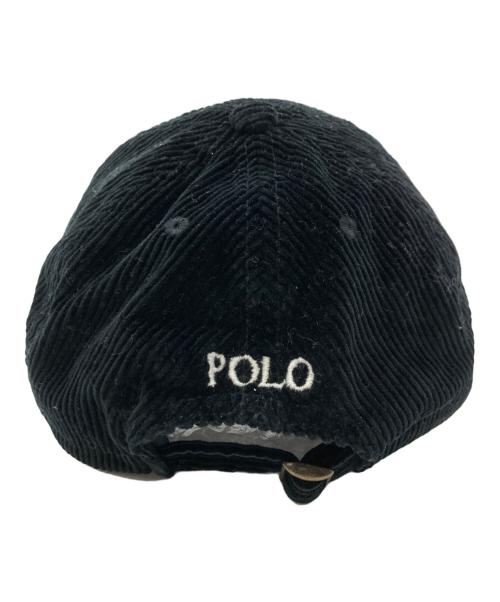 POLO RALPH LAUREN（ポロ・ラルフローレン）POLO RALPH LAUREN (ポロ・ラルフローレン) ポロベアーコーディロイキャップ ブラック サイズ:Fの古着・服飾アイテム