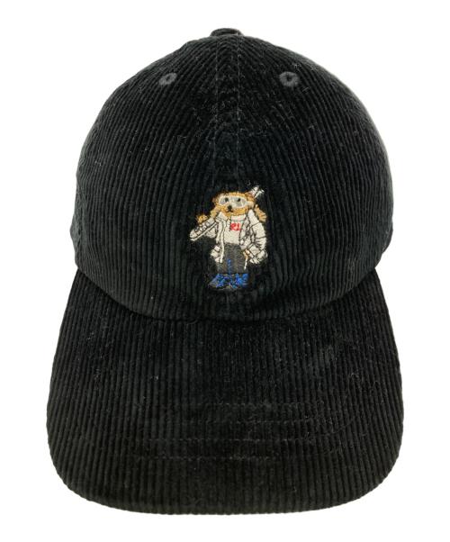 POLO RALPH LAUREN（ポロ・ラルフローレン）POLO RALPH LAUREN (ポロ・ラルフローレン) ポロベアーコーディロイキャップ ブラック サイズ:Fの古着・服飾アイテム