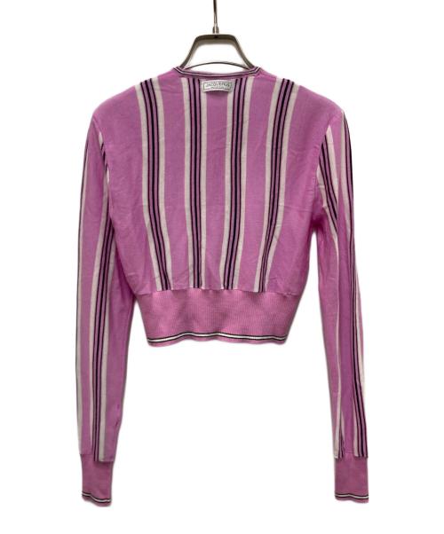 jacquemus（ジャックムス）jacquemus (ジャックムス) LE CARDIGAN SPIAGGIA ストライプカーディガン ピンク サイズ:36の古着・服飾アイテム