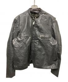 Brooks Leather Sportswear（ブルックス）の古着「シングルライダースジャケット」｜ブラック