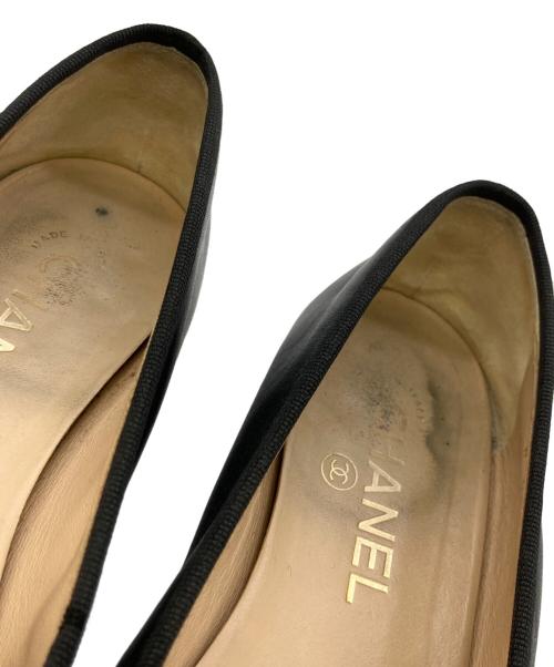 CHANEL（シャネル）CHANEL (シャネル) バレリーナ ココマークリボンパンプス ブラック サイズ:	SIZE 38 1/2の古着・服飾アイテム