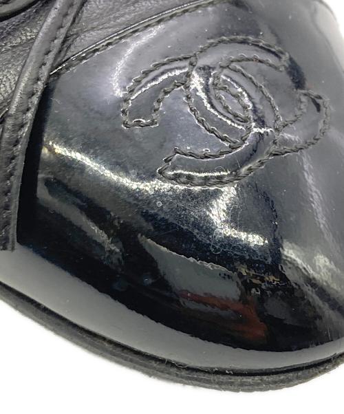 CHANEL（シャネル）CHANEL (シャネル) バレリーナ ココマークリボンパンプス ブラック サイズ:	SIZE 38 1/2の古着・服飾アイテム