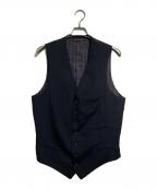 Y's for menワイズフォーメン）の古着「WOOL GABARDINE 7-BUTTON VEST/ウールギャバジン製ボタンベスト」｜ブラック