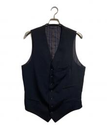 Y's for men（ワイズフォーメン）の古着「WOOL GABARDINE 7-BUTTON VEST/ウールギャバジン製ボタンベスト」｜ブラック