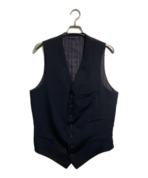 Y's for men（ワイズフォーメン）Y's for men (ワイズフォーメン) WOOL GABARDINE 7-BUTTON VEST/ウールギャバジン製ボタンベスト ブラック サイズ:3の古着・服飾アイテム