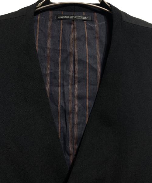 Y's for men（ワイズフォーメン）Y's for men (ワイズフォーメン) WOOL GABARDINE 7-BUTTON VEST/ウールギャバジン製ボタンベスト ブラック サイズ:3の古着・服飾アイテム