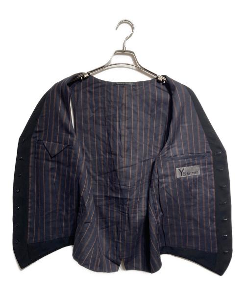 Y's for men（ワイズフォーメン）Y's for men (ワイズフォーメン) WOOL GABARDINE 7-BUTTON VEST/ウールギャバジン製ボタンベスト ブラック サイズ:3の古着・服飾アイテム