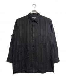 Yohji Yamamoto pour homme（ヨウジヤマモト プールオム）の古着「ストライプコットンシャツ/Striped cotton shirt」｜ブラック